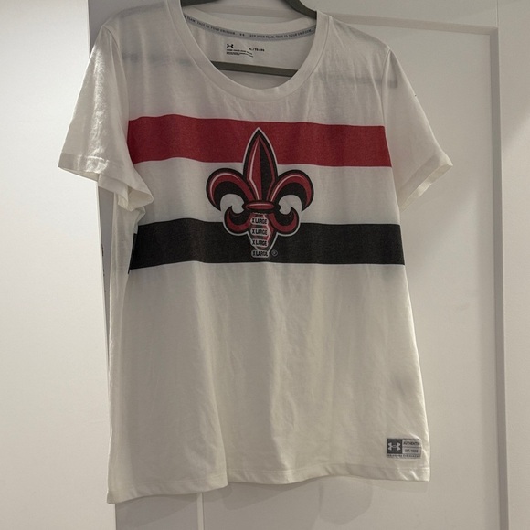 Under Armour Tops - Under Armour White Tee with University of Louisiana Fleur-de-Lis